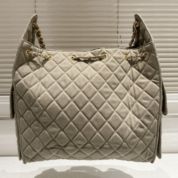Chanel 25 Small Hand Bag Taupe 13.4 Inches
