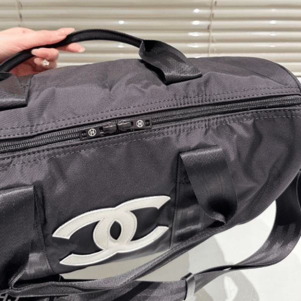 Chanel Nylon Duffle Bag Black 21.7 Inches
