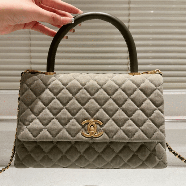Chanel Coco Handle Grey Green 11.4 Inches