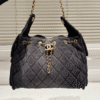 Chanel 25 Hobo Bucket Bag Black 10.2 Inches