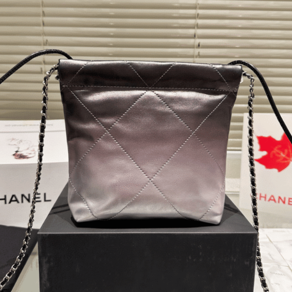 2-261 Chanel 22 Mini Drawstring Bucket Bag Ombere 7.9 Inches