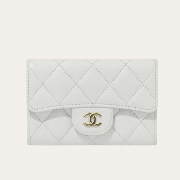 Chanel Classic Card Holder Wallet White 4.2 Inches AP0214 B10583 10601