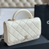 Chanel Flap Bag Top Handle Woc Off-White 7.9 Inches