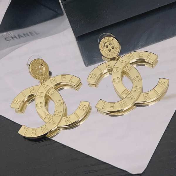 Chanel Paris Button Earrings