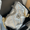 Chanel 19 Flap Bag Silver 10.2 Inches