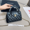 Chanel Mini Top Handle Flap Bag Black 8.3 Inches