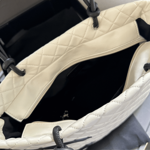 Chanel Cambon Line Tote Bag White/Black 11.0 Inches