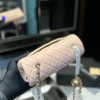 2-320 Chanel Mini Square Flap Bag With Gold Ball Light Pink 7.9 Inches