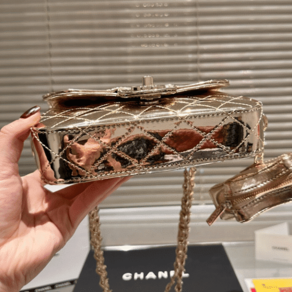 Chanel Flap Bag Gold With Star Charm 7.5 Inches