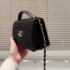 Chanel Vintage-Style Shoulder Bag Black 7.5 Inches