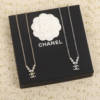 Chanel Cc Silver Metal Necklace