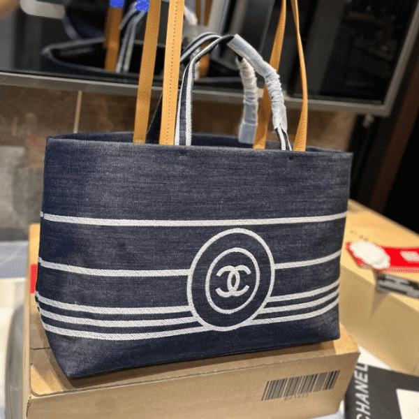 Chanel Denim Tote Bag Blue 13.0 Inches