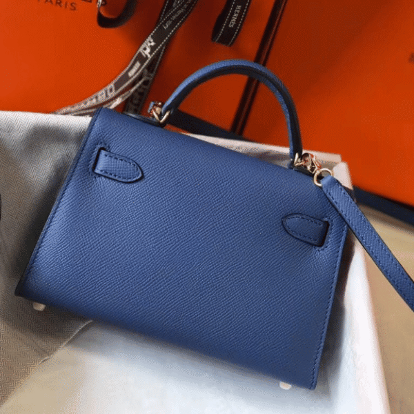 Hermès Kelly Mini II Bag Blue 7.5 Inches