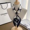 2-4-1.jpg Chanel Square Motif Cc Logo Silk Scarf Black And White 27.6 Inches