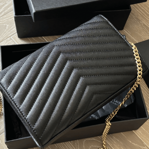 Saint Laurent Matelassé Envelope Bag Black 8.7 Inches