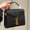 Saint Laurent Cassandra Bag Black 7.9 Inches