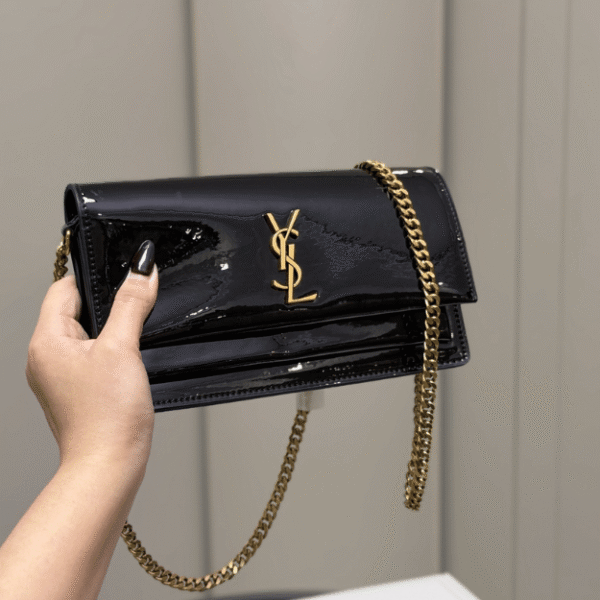 Saint Laurent Envelope Woc Black Bag 8.7 Inches