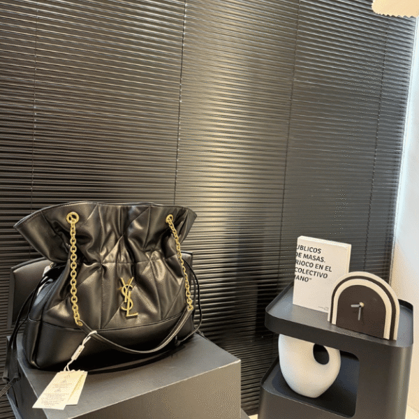 Saint Laurent Loulou Drawstring Bucket Bag Black 13 Inches 809824Aab321000