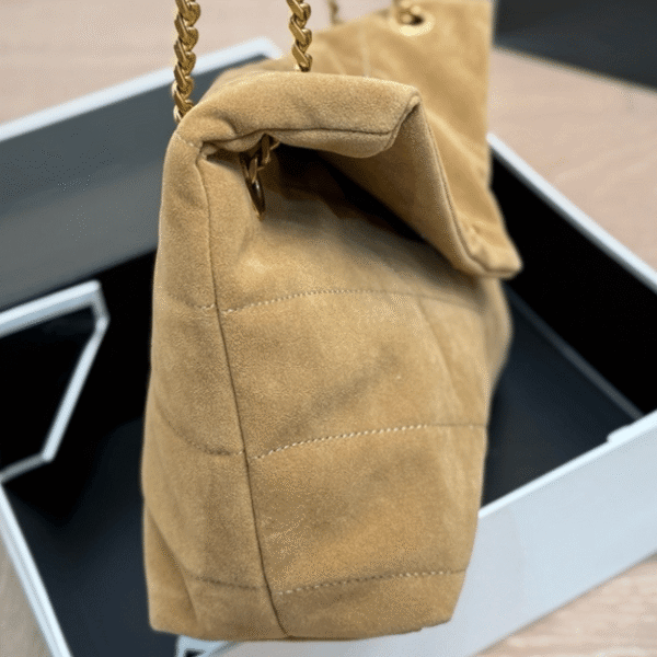 Saint Laurent Loulou Puffer Mini Bag Tan  10.2 Inches 7593371U8073194