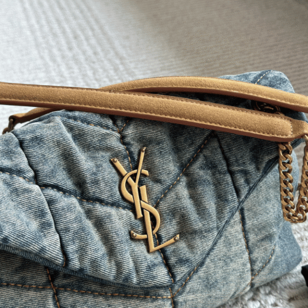 Saint Laurent Loulou Puffer Bag Denim 11.4 Inches