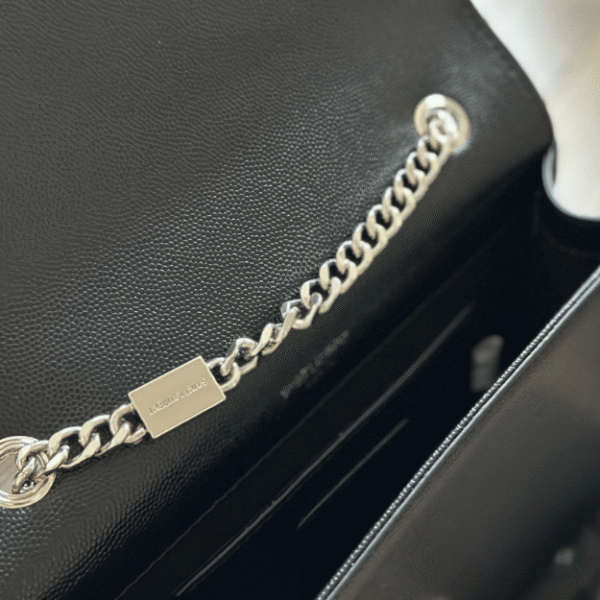 Saint Laurent Kate Bag Black Pebbled 7.9 Inches