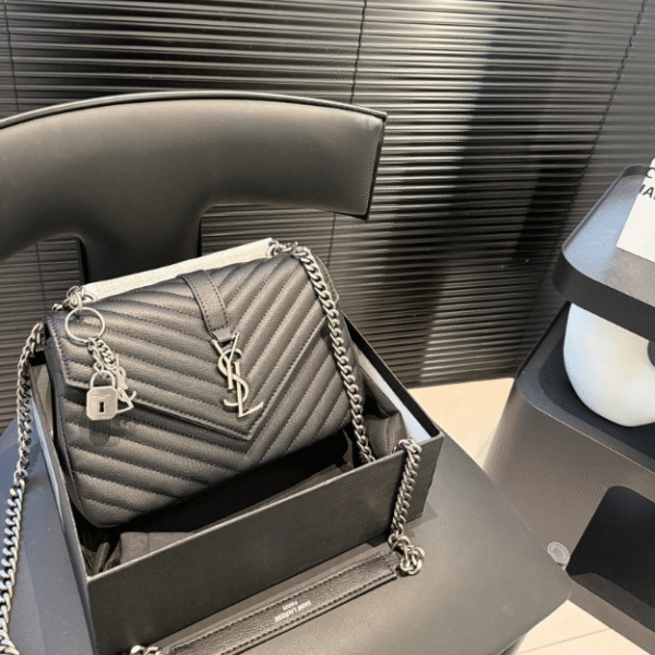Saint Laurent Loulou Puffer Mini Bag Black 7.9 Inches