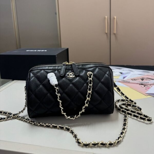 Chanel Bowling Bag Black 7.4 Inches AS1897 B03795 94305