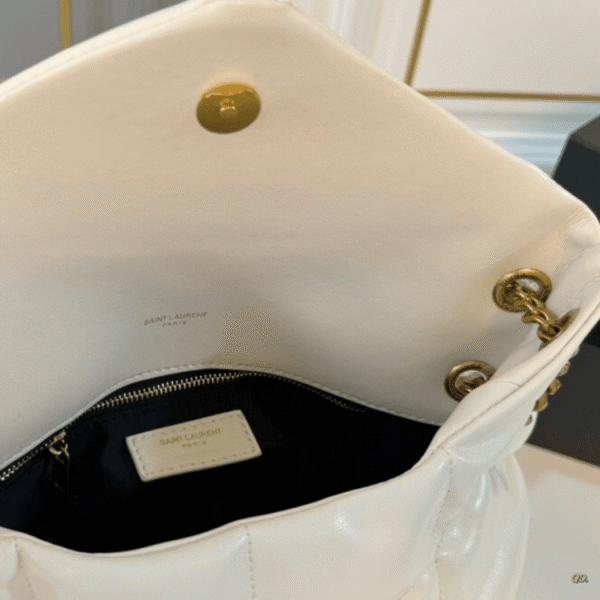 Saint Laurent Loulou Puffer Bag White 11 Inches 5774761El079207
