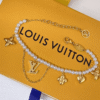 Louis Vuitton Monogram Flower Pearl Charm Bracelet Gold-Tone