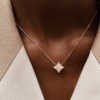 Louis Vuitton Monogram Flower Pendant Necklace Gold-Tone