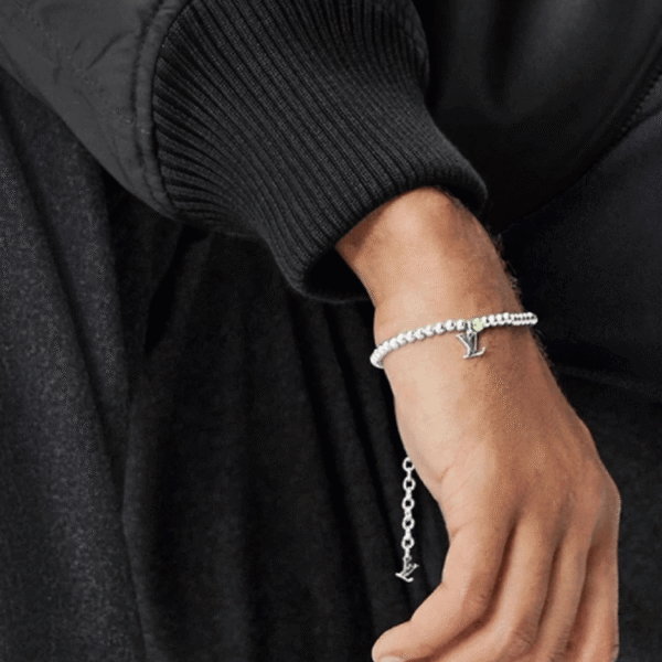Louis Vuitton Lv Charm Bead Bracelet Silver-Tone