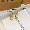 Louis Vuitton Love Lock Heart Hoop Earrings Gold-Tone