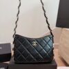 Chanel Hobo Handbag Gold Tone Hardware Black 9.4 Inches AS5177 B18293 94305