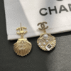 2-481.png Chanel Cc Logo Seashell Drop Earrings With Pearls And Rhinestones Gold-Tone