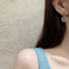 Gucci Interlocking G Drop Earrings With Rhinestones Gold-Tone