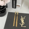 Yves Saint Laurent Cassandre Logo Tassel Earrings Gold-Tone