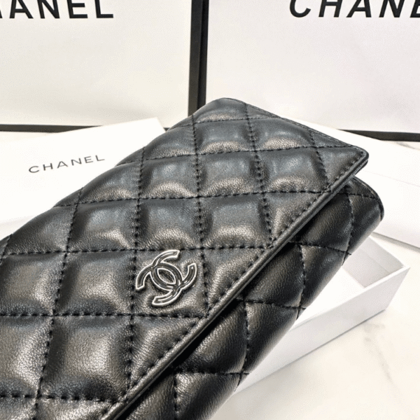 Chanel Classic Small Flap Wallet Black Caviar Silver Hardware 4.7 Inches
