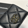 Chanel 19 Tri-Fold Wallet Black Gold/Chain Hardware 4.3 Inches