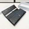 Saint Laurent Envelope Long Wallet Black Grain De Poudre 7.5 Inches