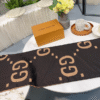 Gucci Jumbo Gg Monogram Wool Cashmere Scarf Brown/Black 74.8 Inches