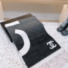 Chanel No. 5 Logo Cashmere Wool Scarf Black/White 70.8 Inches