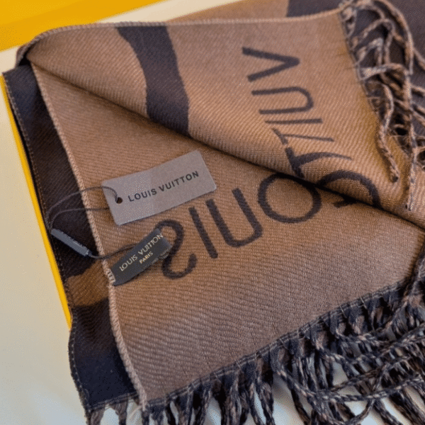 Louis Vuitton Monogram Shine Scarf Brown/Beige 74.8 Inches