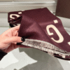 Gucci Jumbo Gg Monogram Wool/Cashmere Scarf Burgundy/Beige 74.8 Inches