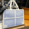 Louis Vuitton Onthego Tote Bag Light Blue / White 15.7 Inches
