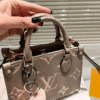 Louis Vuitton Onthego Mini Monogram Taupe Beige 7 Inches