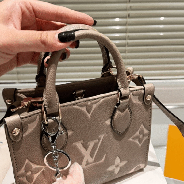 Louis Vuitton Onthego Mini Monogram Taupe Beige 7 Inches