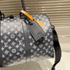 2-574 Louis Vuitton Keepall 40 Monogram Eclipse Dark Navy 15.7 Inches