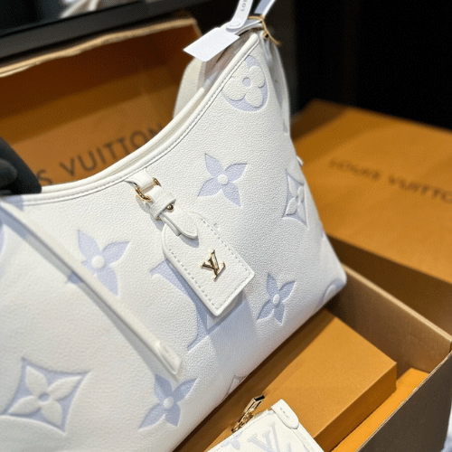 Louis Vuitton Carryall PM Monogram Empreinte White Blue 11.4 Inches