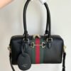 Gucci Borsetto Medium Boston Bag Black Leather 11 Inches 866732 AAGIQ 1053