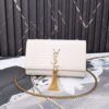 Saint Laurent Kate Medium Tassel In Crocodile White 9.4 Inches